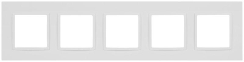 Рамка для розеток и выключателей ЭРА Elegance 14-5015-01М на 5 постов Classic матов. бел. Эра Б0065830