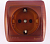 Розетка 1-м ОП Demet с заземл. махагон LEZARD 711-0500-122