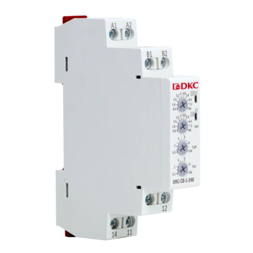 Реле контроля тока тип DRC 0.8-8А конфигурация контакта 1CO 24-240 AC/DC DKC DRC-C8-1-240