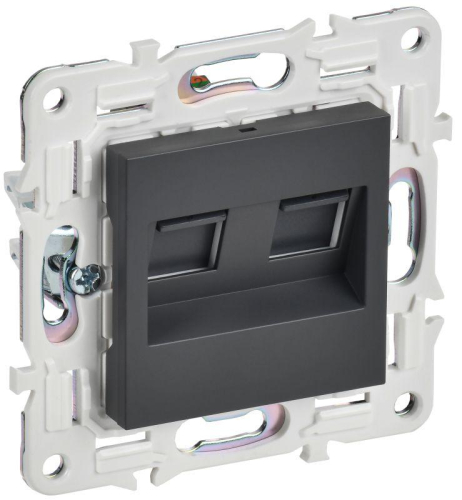 Розетка компьютерная двойная RJ45 кат.5E SKANDY SK-K03T титан IEK SK-K20-1-K48