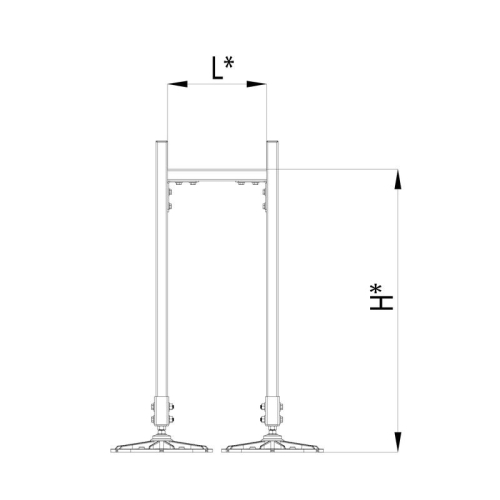 Конструкция опорная для горизонт. прямоугол. воздуховодов и метал. лотков кабеленесущих систем TECHNORAPTOR FOOT 350х1000 KM-TR-F-SSHRAD-350-1000 КМ TR0086