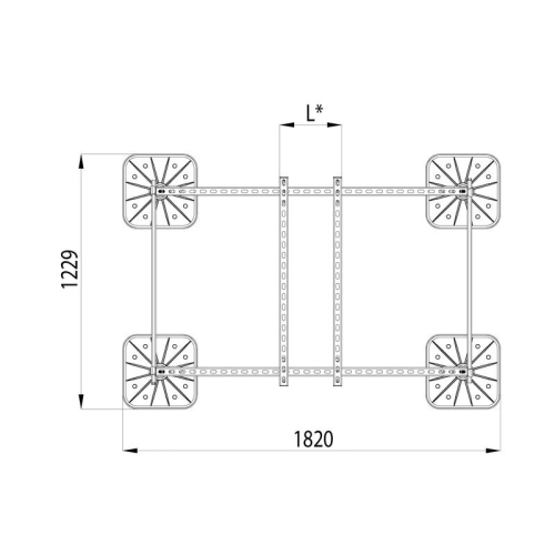 Конструкция опорная для установки оборудования TECHNORAPTOR FOOT 1500х1000 тип 1 KM-TR-F-SSEI-1500-1000-1 КМ TR0023