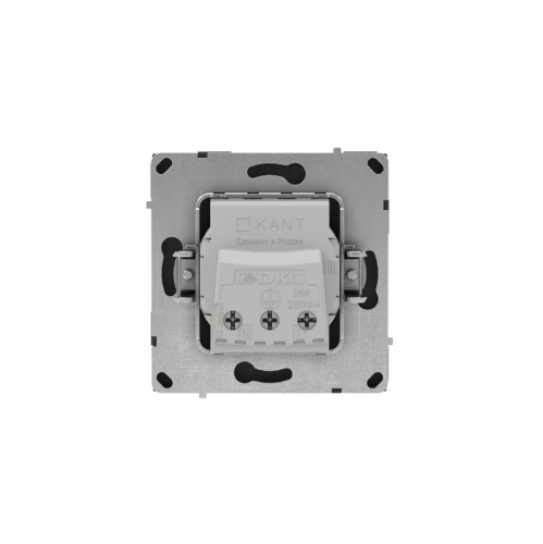 Розетка силовая KANT 2P+E защ. шторки черн. уголь DKC 7012003