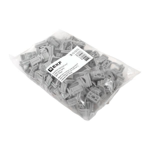 Держатель для труб (клипса) для ручного монтажа d20мм (уп.100шт) сер. EKF-Plast derj-z-20sn