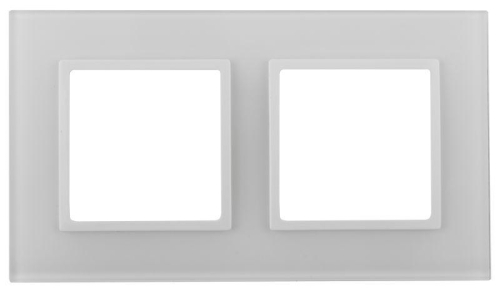 Рамка 2-м 14-5102-01 стекло Elegance бел.+бел. Эра Б0059168