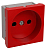 Розетка 1-м 2мод. Праймер РКС-20-22-П-К 45х45 без заземл. красн. IEK CKK-40D-RSK2-K04-K