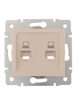 Розетка компьютерная 2-м СП Karina RJ45 механизм крем. LEZARD 707-0388-141