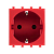 Розетка 1-м 2мод. Avanti "Красный квадрат" 16А IP20 2P+E защ. шторки красн. DKC 4401002