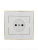 Розетка 1-м СП Rain 16А IP20 без заземл. с зол. боковой вставкой керамика бел. LEZARD 703-0226-121