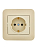 Розетка 1-м СП ASTI 16А IP20 с заземл. защ. шторки термопласт в сборе крем. LEZARD 7081-0303-124B