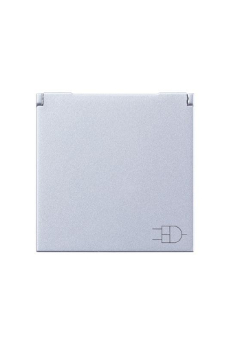 Механизм розетки 1-м СП 2мод. Zenit 16А IP21 250В с заземл. Schuko защ. шторки с крышкой серебр. ABB 2CLA228810N1301