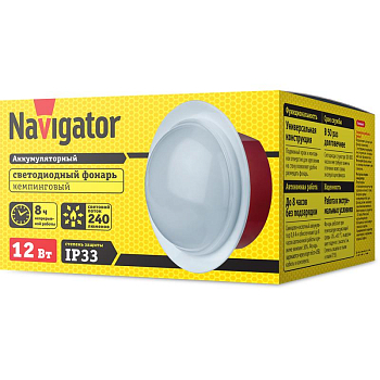 Фонарь аккумуляторный кемпинговый 14 527 NPT-CA17-ACCU 24LED 12Вт аккум. 4В 0.9А.ч NAVIGATOR 14527