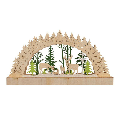 Фигура деревянная "Семейство оленей" 30х5х15.7см 1Вт IP20 с подсветкой Neon-Night 504-026