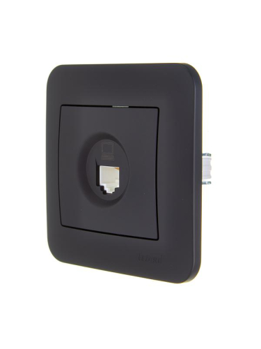 Розетка компьютерная 1-м СП ASTI IP20 RJ45 в сборе Cat 5e черн. бархат LEZARD 7081-4242-139