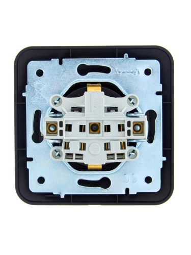 Розетка 1-м СП ASTI 16А IP20 с заземл. с крышкой термопласт в сборе черн. бархат. LEZARD 7081-4242-123В