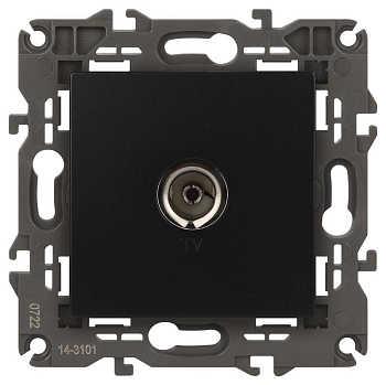 Розетка телевизионная одиночная TV 1мод. Elegance 14-3101-05 IP20 антрацит Эра Б0034294