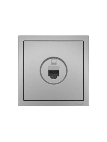 Розетка компьютерная 1-м СП ZIMA IP20 механизм сер. матов. LEZARD 704-7488-139