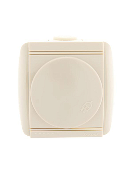 Розетка 1-м ОП Nata 16А IP20 с заземл. с защ. крышкой керамика крем. LEZARD 710-0300-123