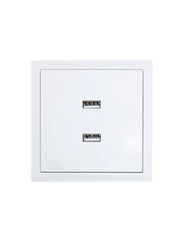 Розетка 2-м СП ZIMA IP20 USB механизм бел. LEZARD 704-0288-192