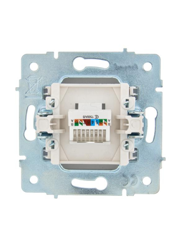 Розетка компьютерная 1-м СП ASTI IP20 RJ45 механизм Cat 6e жемчуж./бел. перламутр. LEZARD 7081-3088-140