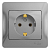Розетка 1-м СП Glossa 16А IP20 с заземл. в сборе алюм. SE GSL000342