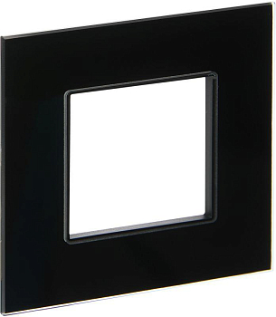 Рамка 1-м SKANDY SK-F21Bl стекло черн. IEK SK-M12-G-K02