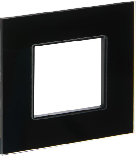 Рамка 1-м SKANDY SK-F21Bl стекло черн. IEK SK-M12-G-K02