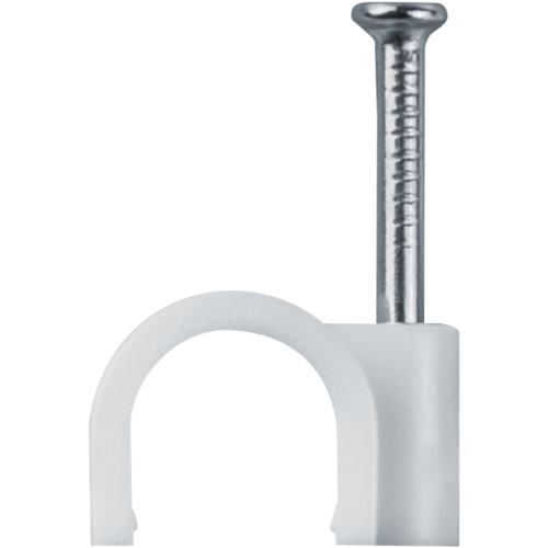 Скоба крепежная круглая с гвоздем d14мм OCR-14-50 пластик. (уп.50шт) ОНЛАЙТ 90696