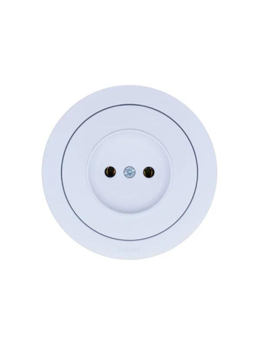 Розетка 1-м СП OSEN без заземл. ПБТ бел. LEZARD 743-0288-121B