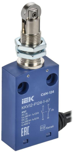 Выключатель концевой C6N-124 толк. с наж. рол. резьб. IP67 IEK KKV12-P124-1-67