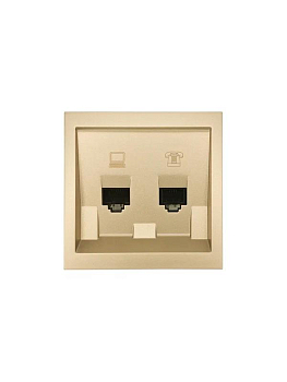 Розетка компьютер+телефон СП ZIMA IP20 зол. LEZARD 704-3688-143