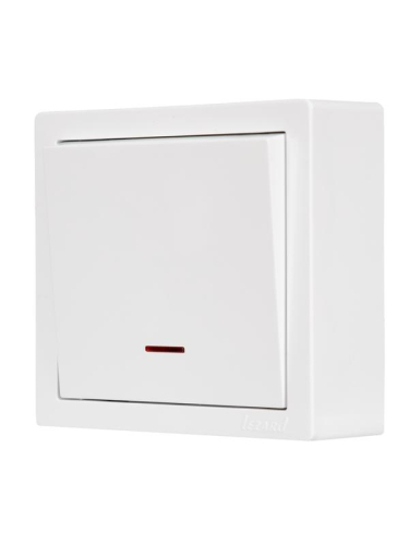 Выключатель 1-кл. ОП LETO с индикацией бел. LEZARD 752-0200-111