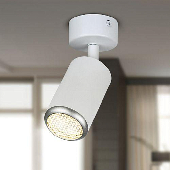 Светильник OL55 MR16 GU10 IP20 WH/SL настенно-потолочный спот бел./серебро ЭРА Б0061890