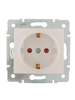 Розетка 1-м СП Karina с заземл. защ. шторки керамика механизм жемчуж./бел. перламутр. LEZARD 707-3088-124