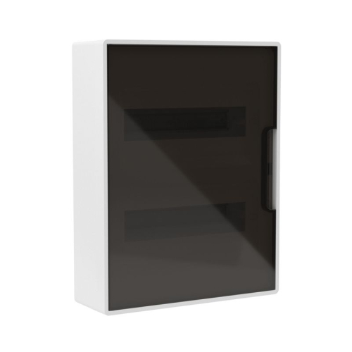 Щиток 24мод. настен. FRAME с тонированной дверцей с шин. PEN 2шт 8 отв. + 2шт 6 отв. бел. DKC F24W1WD