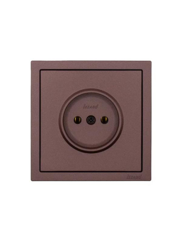 Розетка 1 мест. б/з ПБТ СП ZIMA IP20 16А безвинт. зажим шоколад LEZARD 704-7388-121BQC