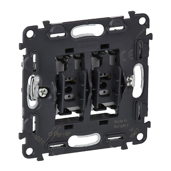 Выключатель кнопочный 2-кл. Valena In'matic 6А 250В безвинтов. зажимы механизм Leg 752018