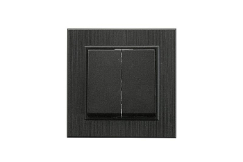 Выключатель 2-клав. Karea LINE STAR чер. Makel 86054003