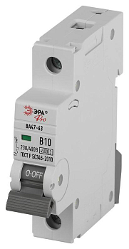 Выключатель автоматический 1п B 10А 4.5кА ВА47-63 PRO ЭРА Б0059369