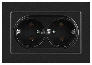 Розетка Accent 6-205-05 2X2P+E Schuko 16А-250В IP20 СУ AL/CU антрацит Intro Б0063494