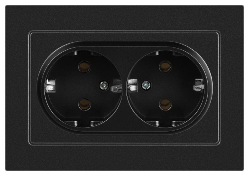 Розетка Accent 6-205-05 2X2P+E Schuko 16А-250В IP20 СУ AL/CU антрацит Intro Б0063494