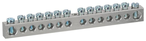 Шина PEN земля-ноль 6х9мм 14/1 никелированная с креплениями по центру NO-224-82 Эра Б0062876