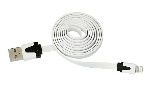 Кабель USB-Lightning для iPhone/PVC/flat/white/1m/Rexant 18-1974