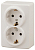 Розетка 2-м ОП Эра Эксперт 11-2205-02 16А IP20 250В 2х2P+E Schuko сл. кость Эра Б0020692