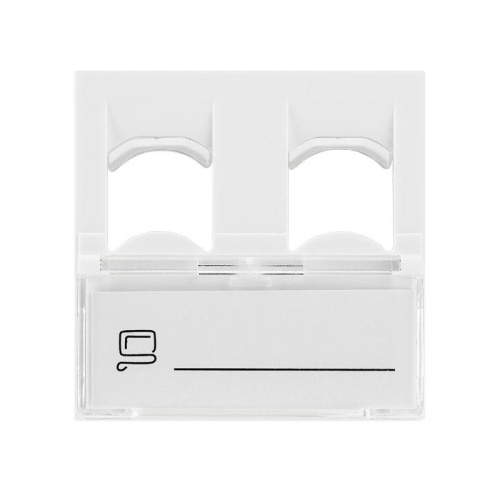 Вставка 45х45 на 2 мод. Mosaic с прозр. шторкой и увеличенным окном маркировки бел. Rexant 03-0162