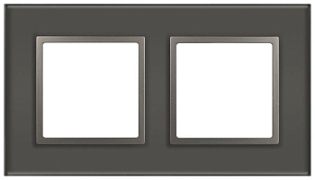 Рамка для розеток и выключателей ЭРА Elegance 14-5102-16 на 2 поста стекло титан Эра Б0065835