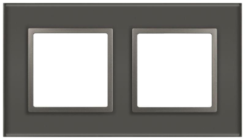 Рамка для розеток и выключателей ЭРА Elegance 14-5102-16 на 2 поста стекло титан Эра Б0065835