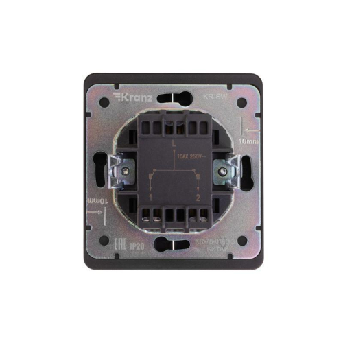 Выключатель проходной (переключатель) 2-кл. СП ROUND 10А оникс Kranz KR-78-0709-3