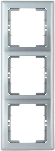 Рамка 3-м BOLERO РВ-3-БС верт. серебр. IEK EMB31-K23