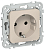 Розетка СП FLITE РС11-1-ФлЛ 16А с заземл. без защ. шторок безвинтовое крепление механизм льняной IEK FI-R11-16-1-K88